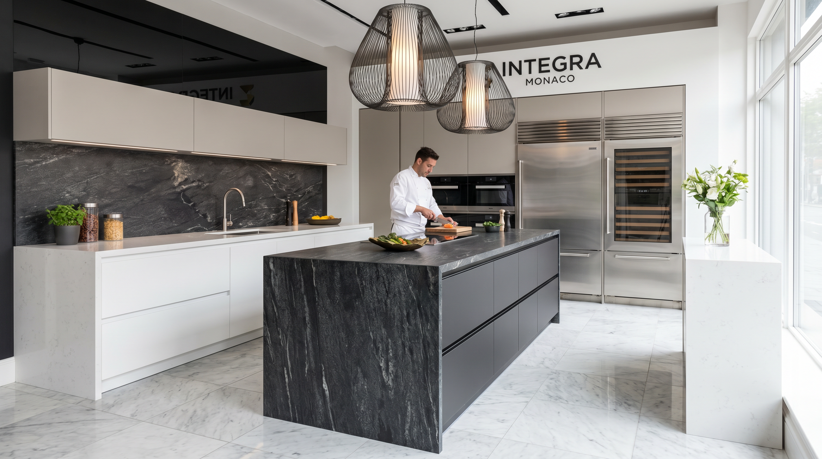 Plan de travail Integra Monaco stratifié HPL premium 4 — cuisine haut de gamme Grand Ouest Cabinet Negotium