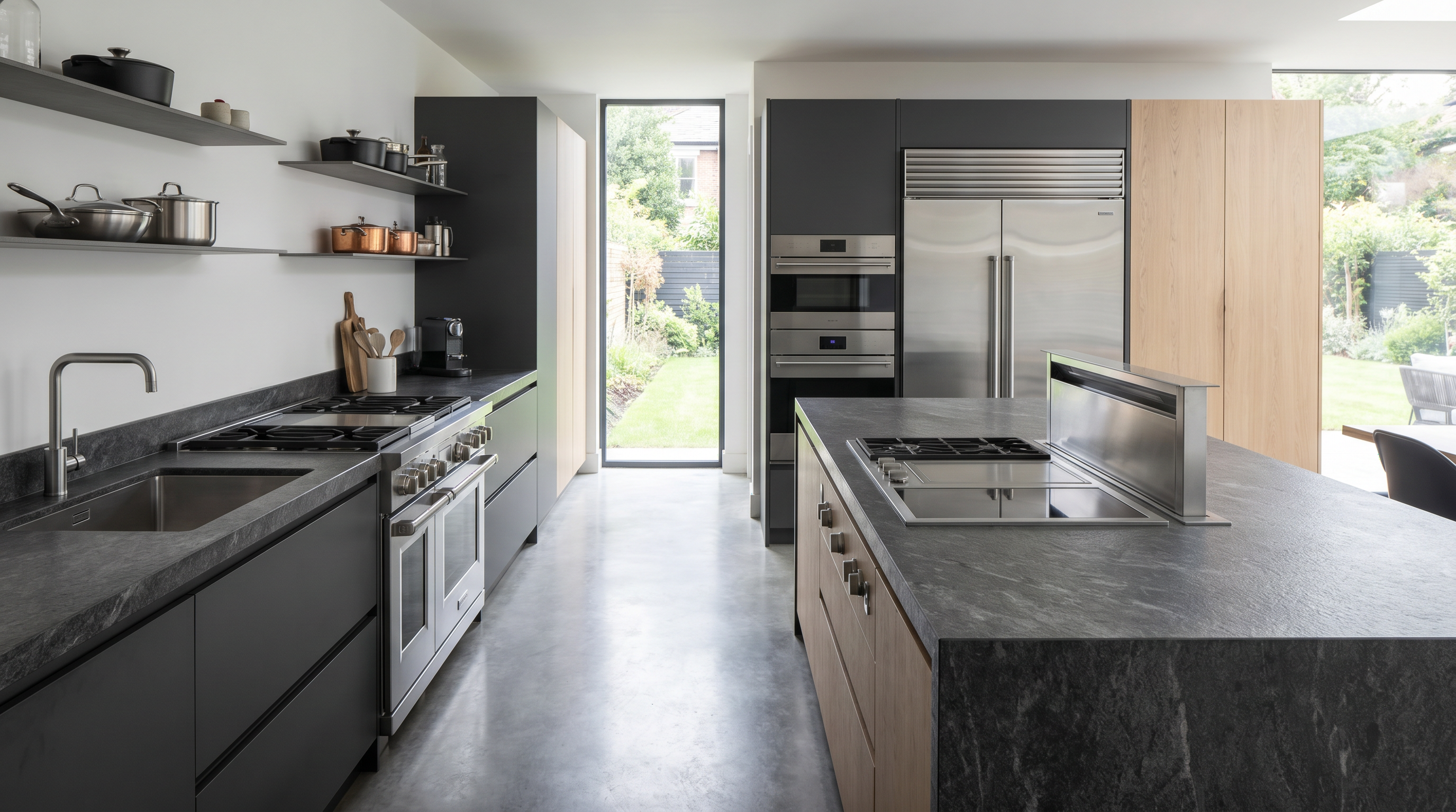 Cuisine modulaire Kompact design italien 1 — plan de travail sur mesure Grand Ouest Cabinet Negotium